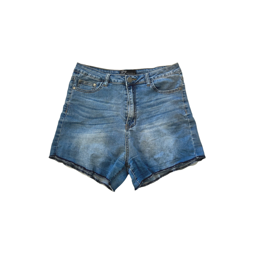 Rock & Royal Denim Shorts Women's Size L Blue Jean Shorts Cut Off Distressed